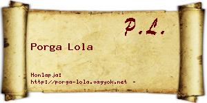 Porga Lola névjegykártya